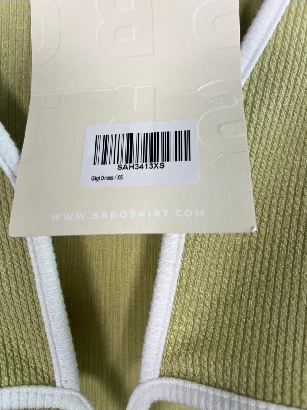 SABO NWT Gigi retro ribbed cutout bodycon mini dress dusty green sz xs - Picture 5 of 7